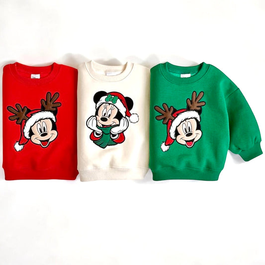 Disney Xmas Green Mickey & cream Minnie designs