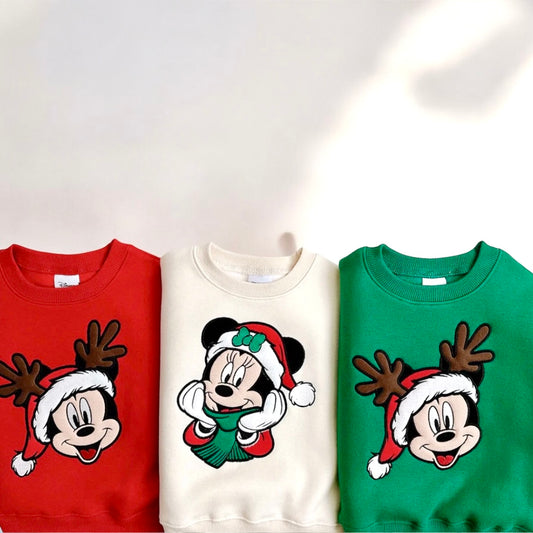 Disney Xmas Green Mickey & cream Minnie designs