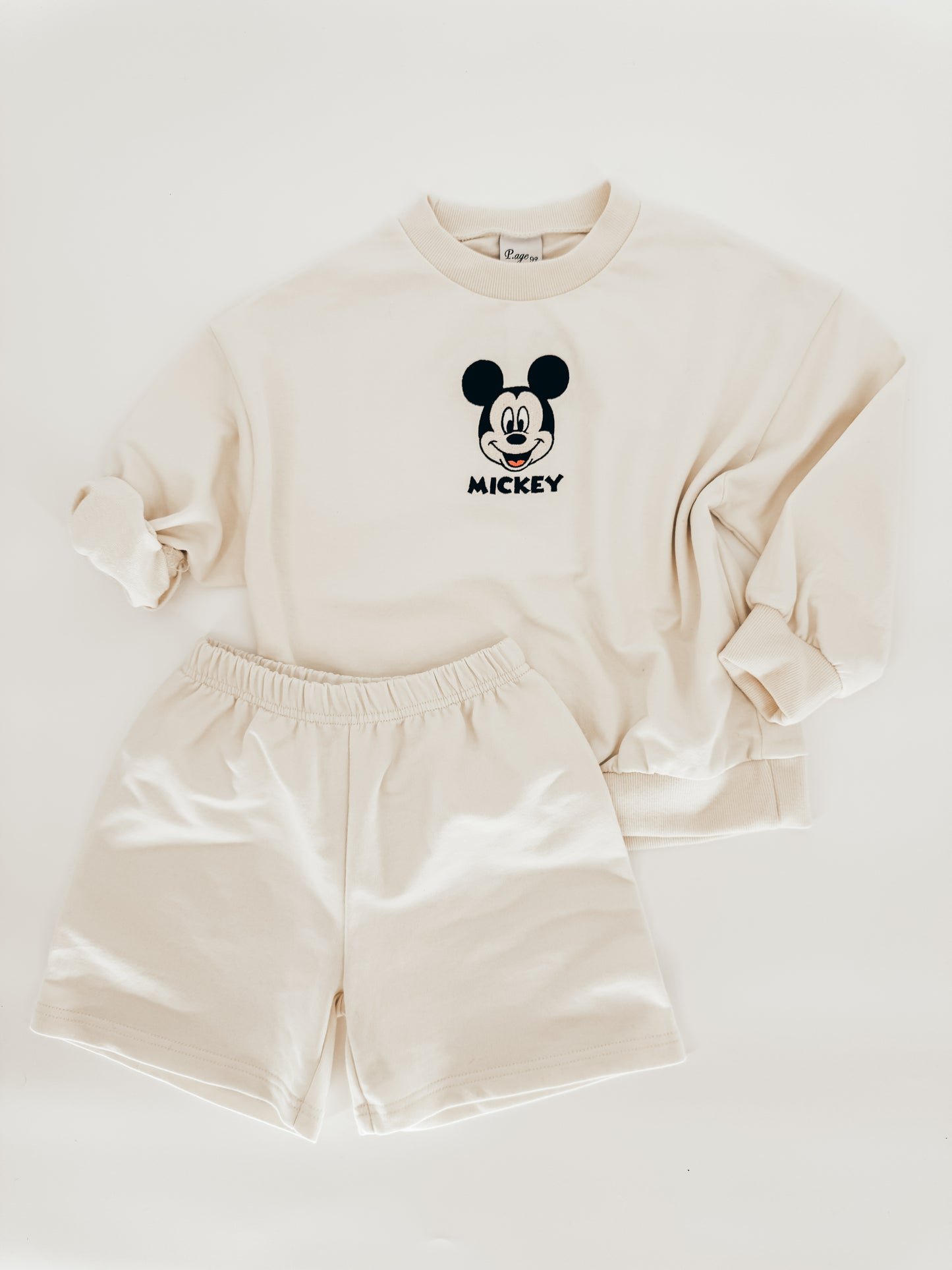 Mickey Embroidered Short Set