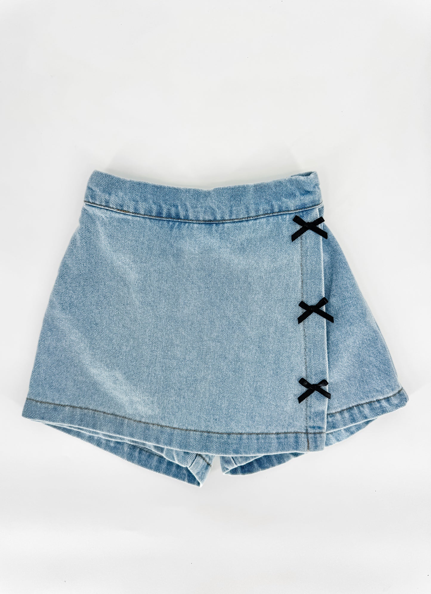 Denim Ribbon Skort